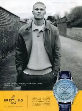 Erling Haaland portant une Breitling